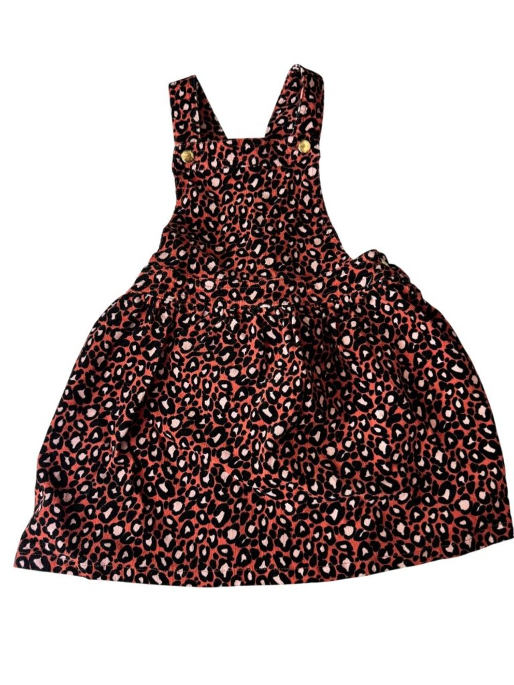 Cupcakes & Cashmere Girls Leopard Print Corduroy Jumper Overall Dress Size 5T